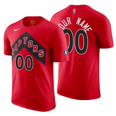Toronto Raptors Custom Red Men's Nike 2021 22 NBA 75th Anniversary Diamond T Shirt